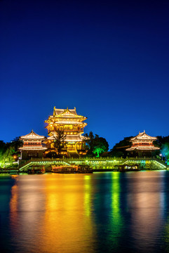 江蘇泰州鳳城河景區(qū)望海樓夜景