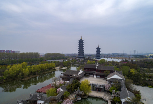 江蘇宿遷古黃河公園雙塔