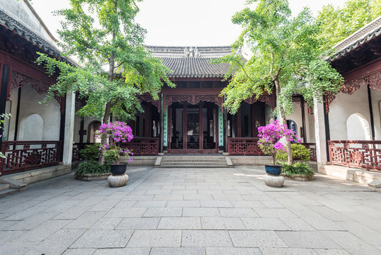 中國蘇州獅子林的大廳迎客廳