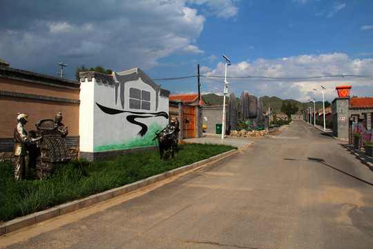 繁峙縣橋兒溝景區(qū)橋兒溝村街景