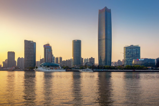 上海城市北外灘日出