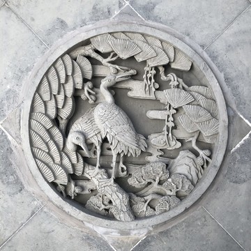 仙鶴浮雕