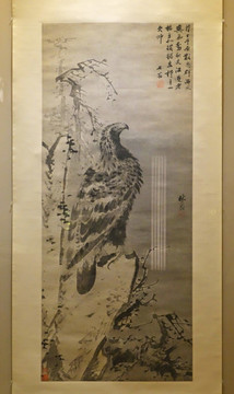 明代林良古木蒼鷹圖軸