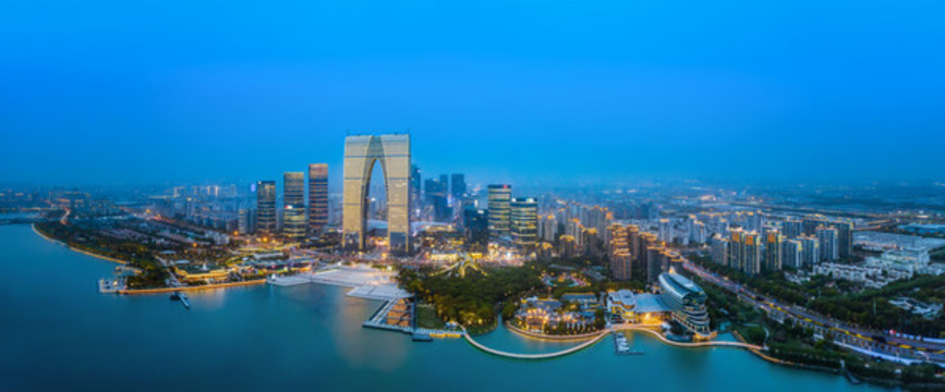 航拍蘇州蘇州工業(yè)園區(qū)