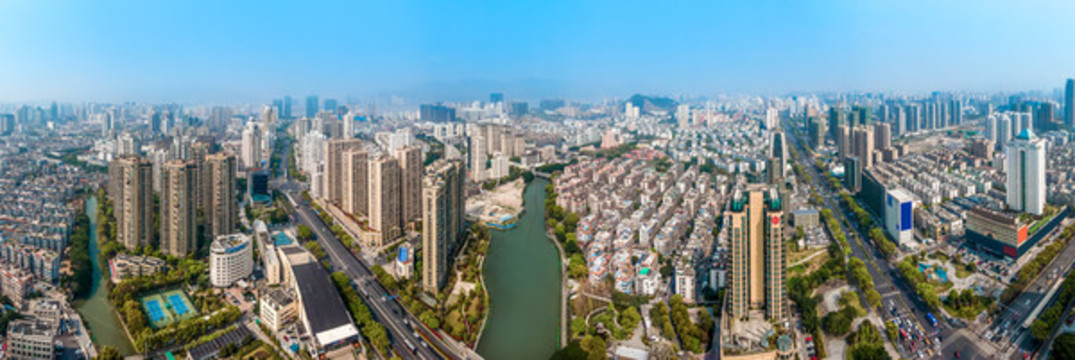 航拍浙江溫州城市景觀