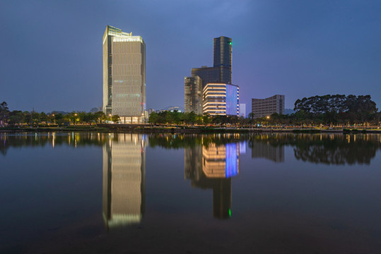 蕉門河CBD建筑夜景