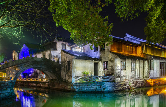 周莊古鎮(zhèn)夜景