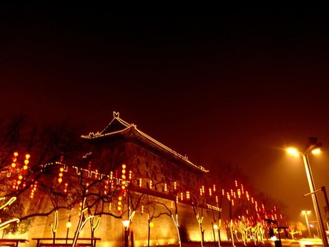 安定門城樓夜景