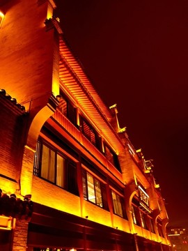 復(fù)古建筑夜景燈光