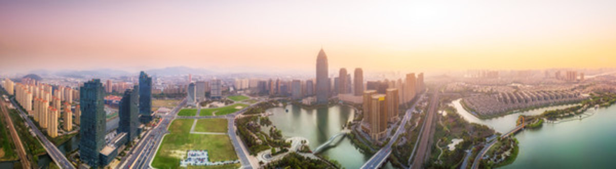 航拍浙江紹興城市建筑