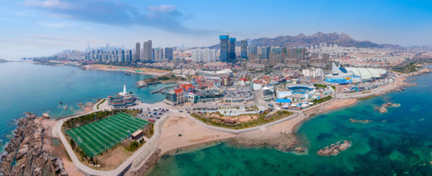 航拍青島城市景覌高清全景圖
