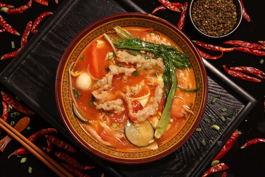 三鮮肉絲泡飯