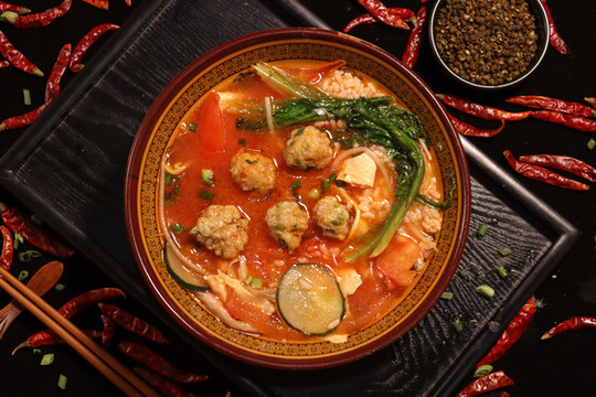 香菜丸子泡飯