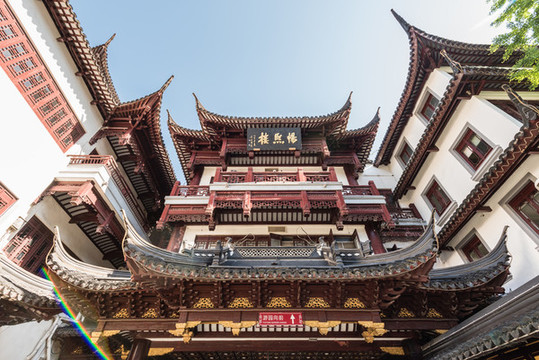 中國上海的豫園商城古建筑
