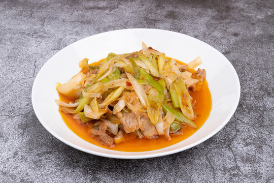 大蔥炒肉絲