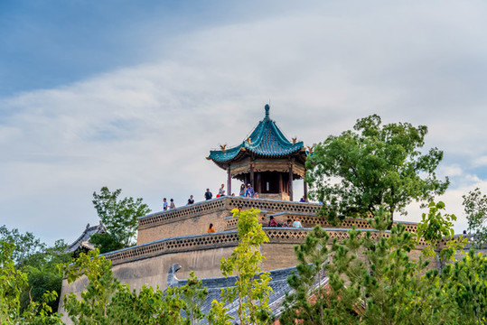 中國(guó)山西忻州古城六角亭