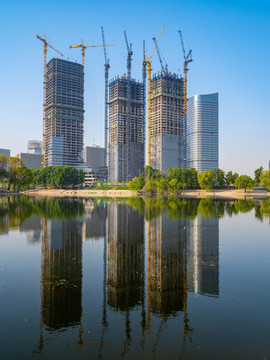 建設(shè)中的通州運(yùn)河CBD中心