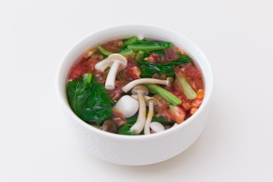 蘑菇青菜湯