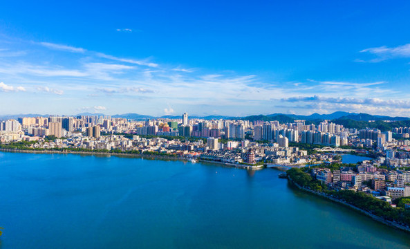 惠州市東江沿岸城市風光