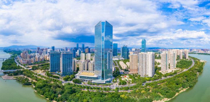 惠州市東江沿岸城市風光