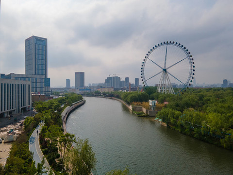 航拍濟(jì)南日小清河13