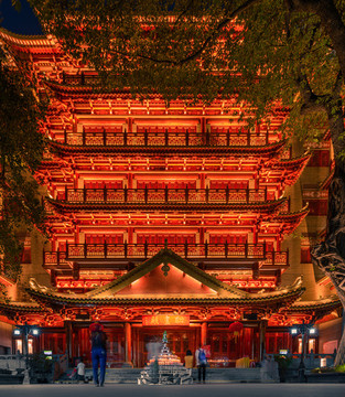 廣州北京路大佛古寺夜景