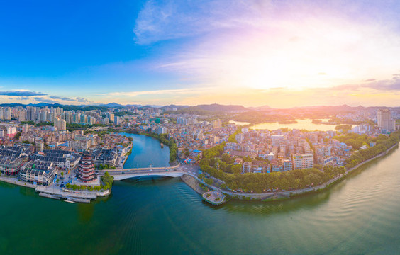 惠州東江合江樓周邊城市風(fēng)光