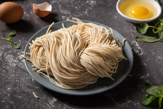 手工面條特寫