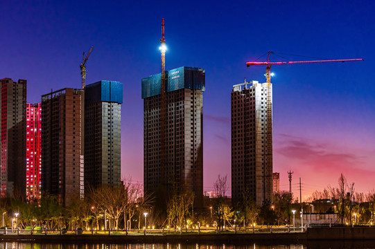 長春城區(qū)建筑工地場景