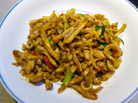 扎菜炒肚絲