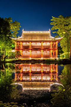 廣東佛山順峰山公園汀芷園夜景