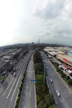 航拍東莞環(huán)城北路107國道