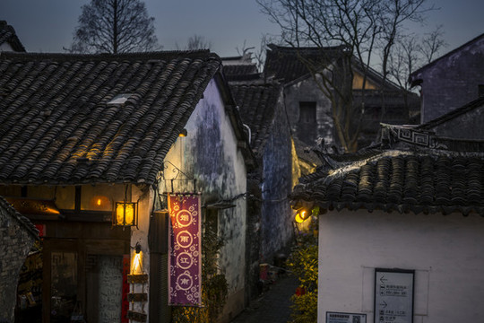 江蘇周莊古鎮(zhèn)夜景風(fēng)光
