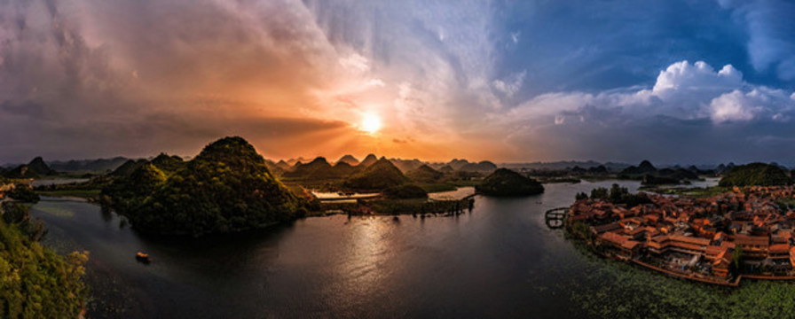 山水景區(qū)俯拍