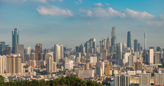廣州珠江新城建筑與中信大廈風(fēng)景