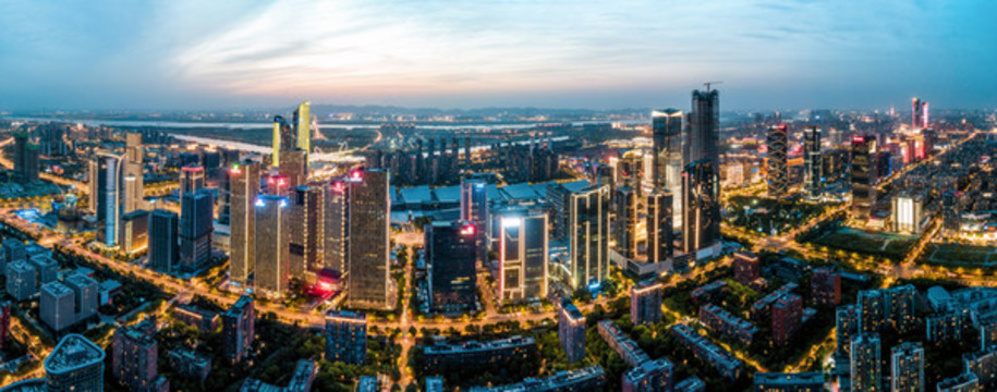南京城市建筑風(fēng)光夜景大畫幅