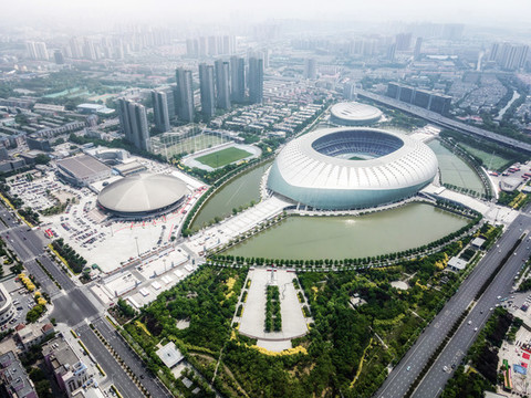 航拍南京大劇院