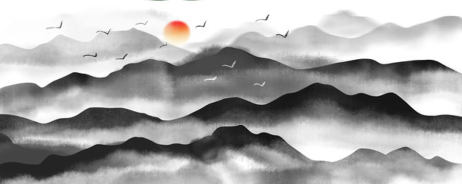 中國風(fēng)水墨山水畫