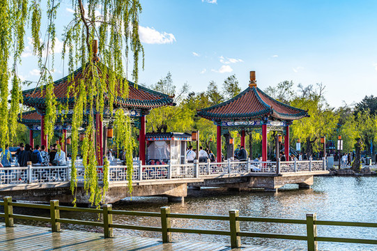 春季的中國長春南湖公園風(fēng)景