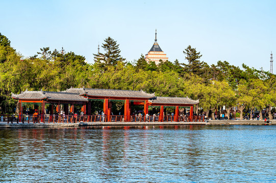 春季的中國長春南湖公園風(fēng)景