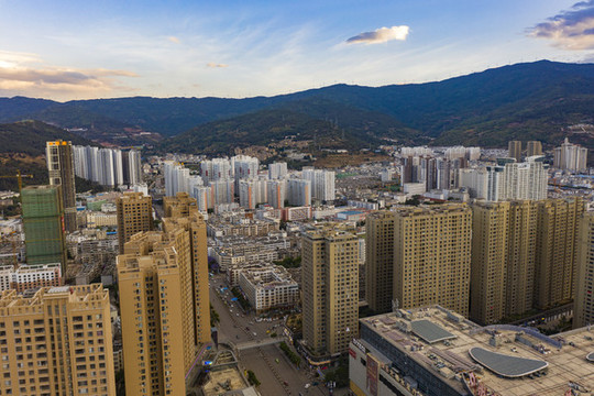 航拍云南大理市區(qū)景觀