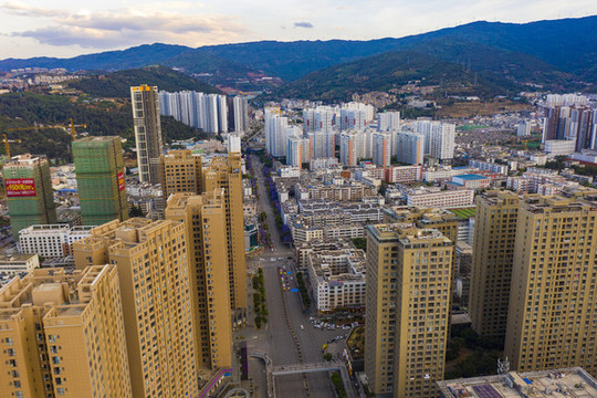 航拍云南大理市區(qū)景觀