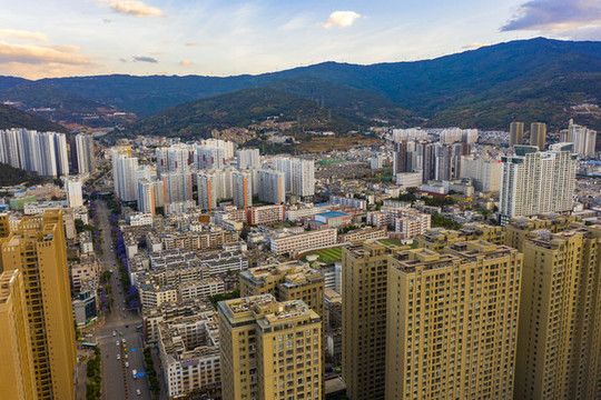 航拍云南大理市區(qū)景觀