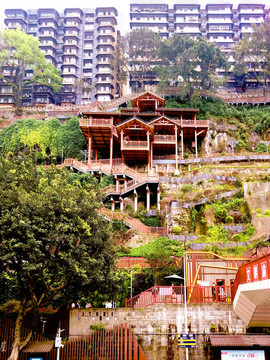 重慶洪涯洞街景