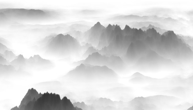 水墨山