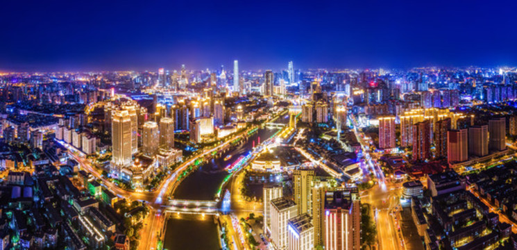 航拍天津城市景觀