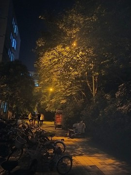 路燈下