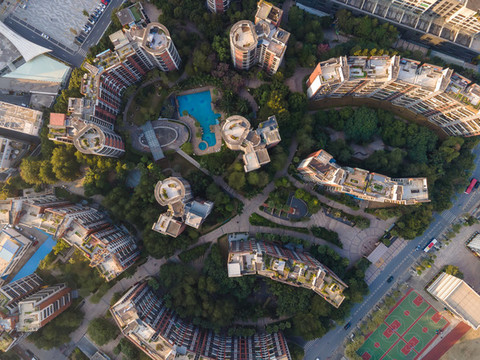 航拍廣州高層住宅