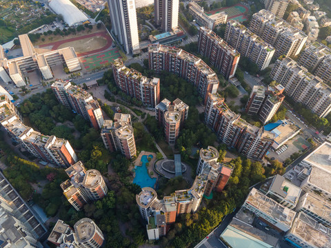 航拍廣州房地產(chǎn)背景