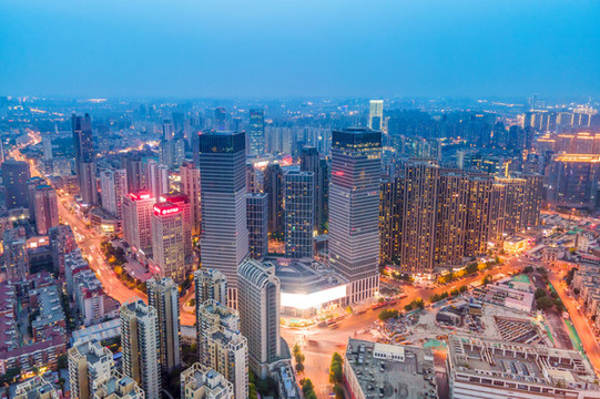 航拍天津建筑景觀天際線